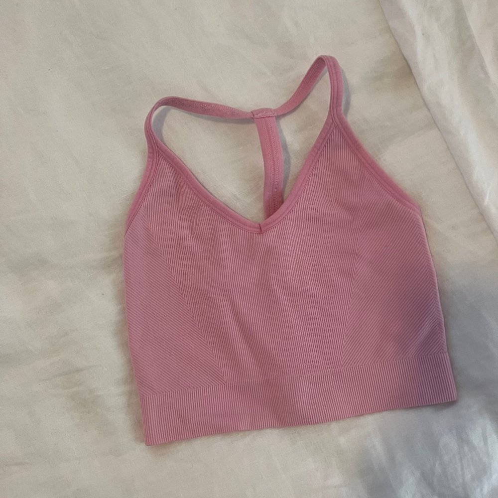 Spiritual Gangster Icon T Back Sports Bra Paradise Pink